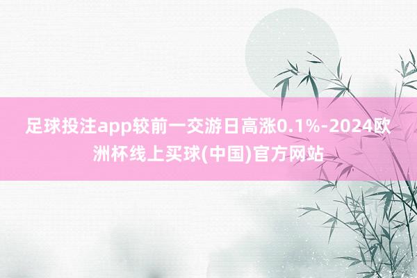 足球投注app较前一交游日高涨0.1%-2024欧洲杯线上买球(中国)官方网站