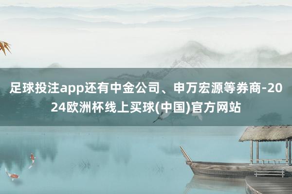足球投注app还有中金公司、申万宏源等券商-2024欧洲杯线上买球(中国)官方网站