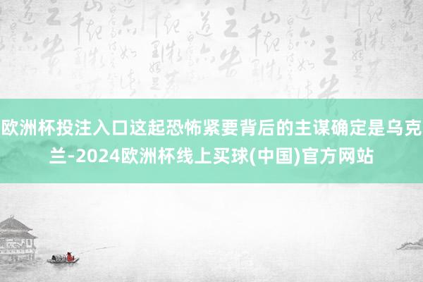 欧洲杯投注入口这起恐怖紧要背后的主谋确定是乌克兰-2024欧洲杯线上买球(中国)官方网站