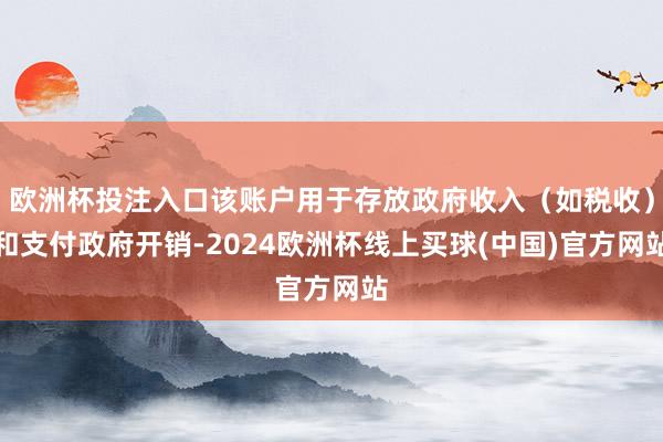 欧洲杯投注入口该账户用于存放政府收入（如税收）和支付政府开销-2024欧洲杯线上买球(中国)官方网站