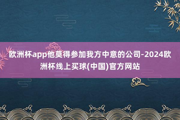 欧洲杯app他莫得参加我方中意的公司-2024欧洲杯线上买球(中国)官方网站