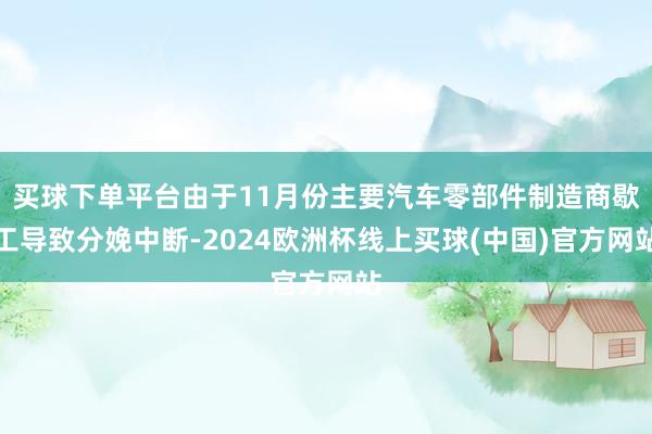 买球下单平台由于11月份主要汽车零部件制造商歇工导致分娩中断-2024欧洲杯线上买球(中国)官方网站