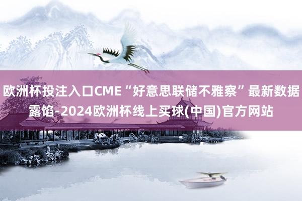 欧洲杯投注入口CME“好意思联储不雅察”最新数据露馅-2024欧洲杯线上买球(中国)官方网站