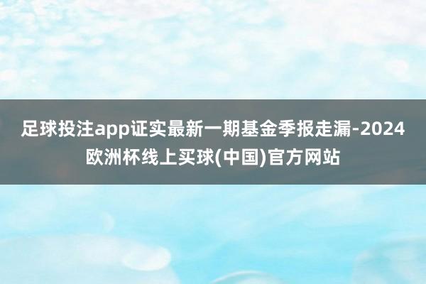 足球投注app证实最新一期基金季报走漏-2024欧洲杯线上买球(中国)官方网站