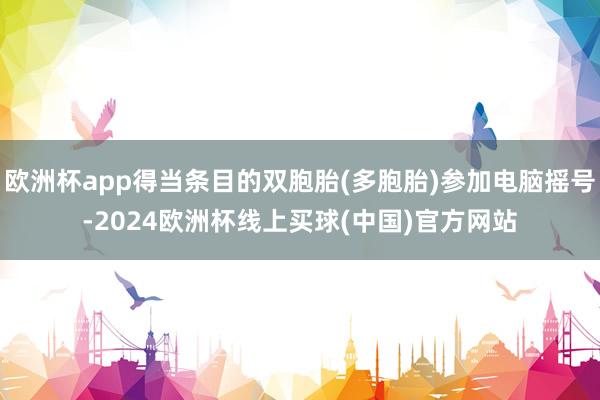 欧洲杯app得当条目的双胞胎(多胞胎)参加电脑摇号-2024欧洲杯线上买球(中国)官方网站