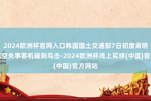 2024欧洲杯官网入口韩国国土交通部7日初度阐明济州航空失事客机碰到鸟击-2024欧洲杯线上买球(中国)官方网站