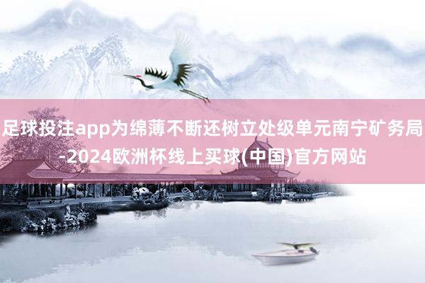 足球投注app为绵薄不断还树立处级单元南宁矿务局-2024欧洲杯线上买球(中国)官方网站