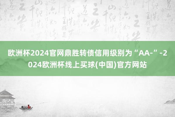 欧洲杯2024官网鼎胜转债信用级别为“AA-”-2024欧洲杯线上买球(中国)官方网站