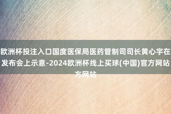 欧洲杯投注入口国度医保局医药管制司司长黄心宇在发布会上示意-2024欧洲杯线上买球(中国)官方网站