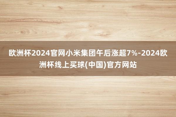 欧洲杯2024官网小米集团午后涨超7%-2024欧洲杯线上买球(中国)官方网站