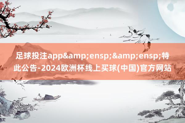 足球投注app&ensp;&ensp;特此公告-2024欧洲杯线上买球(中国)官方网站