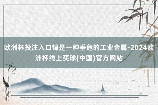 欧洲杯投注入口镍是一种垂危的工业金属-2024欧洲杯线上买球(中国)官方网站