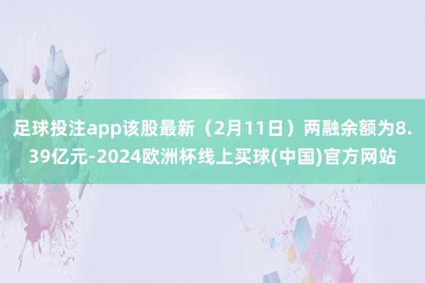 足球投注app该股最新（2月11日）两融余额为8.39亿元-2024欧洲杯线上买球(中国)官方网站