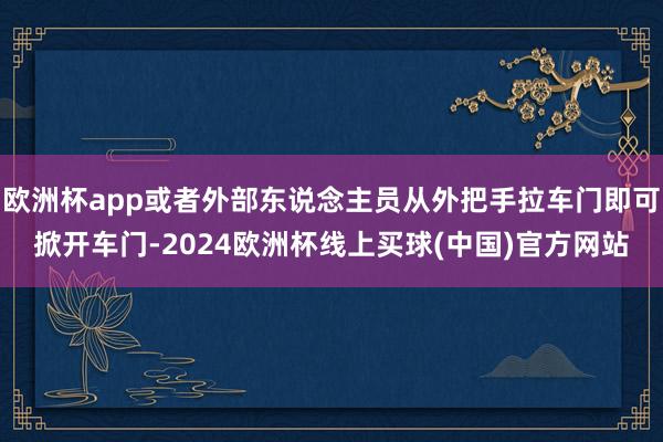 欧洲杯app或者外部东说念主员从外把手拉车门即可掀开车门-2024欧洲杯线上买球(中国)官方网站