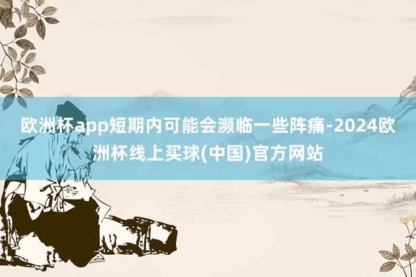 欧洲杯app短期内可能会濒临一些阵痛-2024欧洲杯线上买球(中国)官方网站