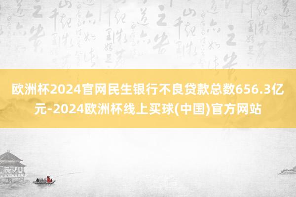 欧洲杯2024官网民生银行不良贷款总数656.3亿元-2024欧洲杯线上买球(中国)官方网站