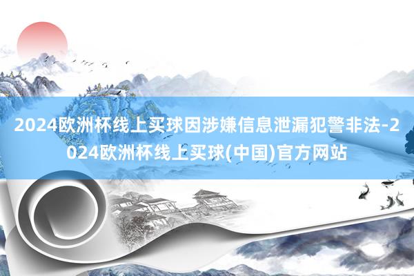 2024欧洲杯线上买球因涉嫌信息泄漏犯警非法-2024欧洲杯线上买球(中国)官方网站