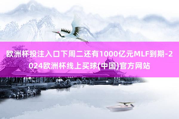欧洲杯投注入口下周二还有1000亿元MLF到期-2024欧洲杯线上买球(中国)官方网站