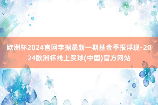 欧洲杯2024官网字据最新一期基金季报浮现-2024欧洲杯线上买球(中国)官方网站