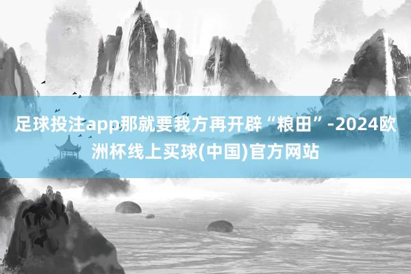 足球投注app那就要我方再开辟“粮田”-2024欧洲杯线上买球(中国)官方网站