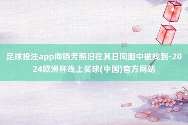 足球投注app向晓芳照旧在其日同胞中被找到-2024欧洲杯线上买球(中国)官方网站