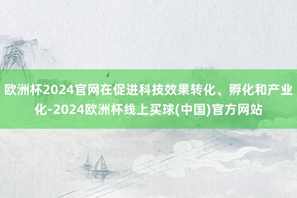 欧洲杯2024官网在促进科技效果转化、孵化和产业化-2024欧洲杯线上买球(中国)官方网站