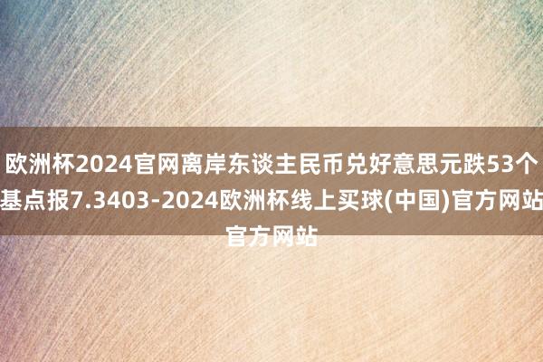 欧洲杯2024官网离岸东谈主民币兑好意思元跌53个基点报7.3403-2024欧洲杯线上买球(中国)官方网站