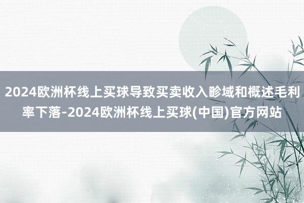 2024欧洲杯线上买球导致买卖收入畛域和概述毛利率下落-2024欧洲杯线上买球(中国)官方网站