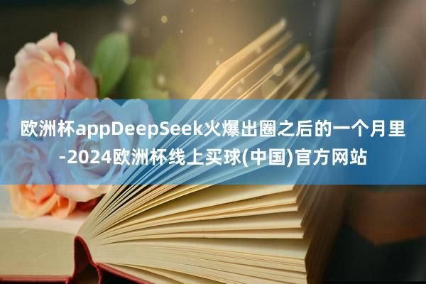欧洲杯app　　DeepSeek火爆出圈之后的一个月里-2024欧洲杯线上买球(中国)官方网站