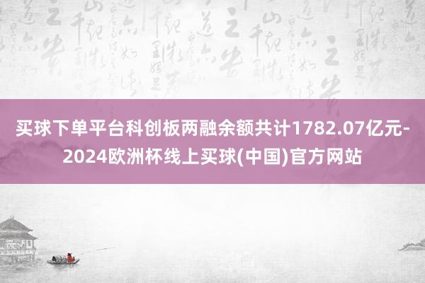 买球下单平台科创板两融余额共计1782.07亿元-2024欧洲杯线上买球(中国)官方网站