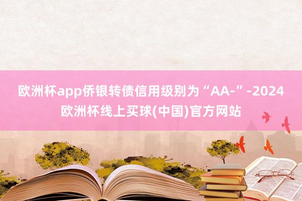 欧洲杯app侨银转债信用级别为“AA-”-2024欧洲杯线上买球(中国)官方网站