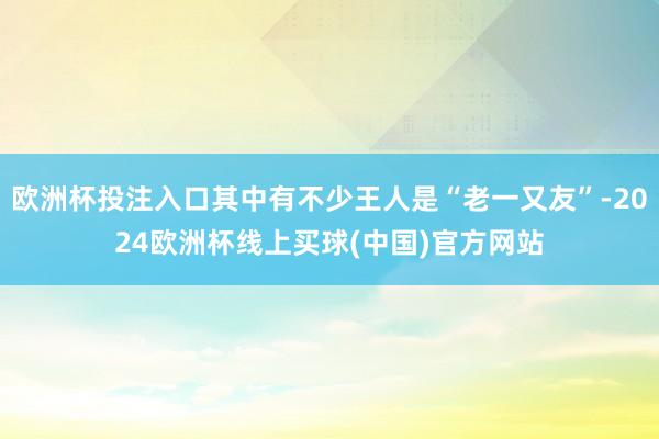 欧洲杯投注入口其中有不少王人是“老一又友”-2024欧洲杯线上买球(中国)官方网站