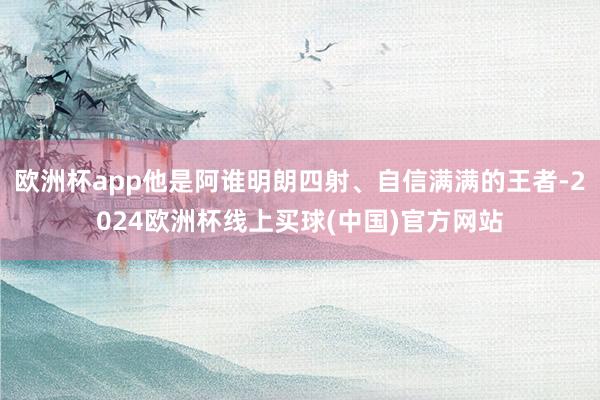 欧洲杯app他是阿谁明朗四射、自信满满的王者-2024欧洲杯线上买球(中国)官方网站