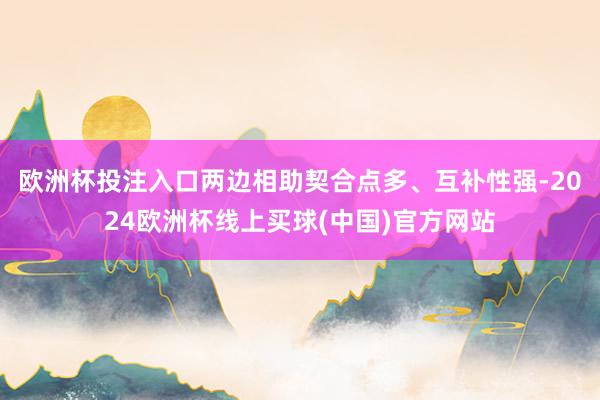 欧洲杯投注入口两边相助契合点多、互补性强-2024欧洲杯线上买球(中国)官方网站