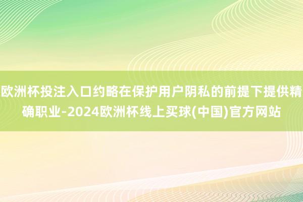 欧洲杯投注入口约略在保护用户阴私的前提下提供精确职业-2024欧洲杯线上买球(中国)官方网站