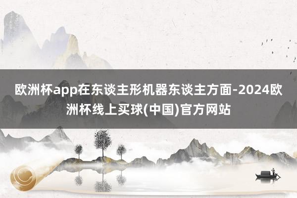 欧洲杯app在东谈主形机器东谈主方面-2024欧洲杯线上买球(中国)官方网站